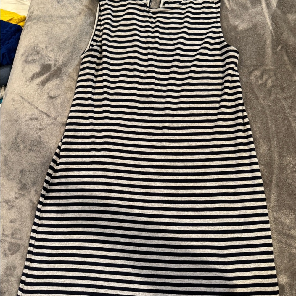 Adrienne Vittadini Black and White Striped Dress